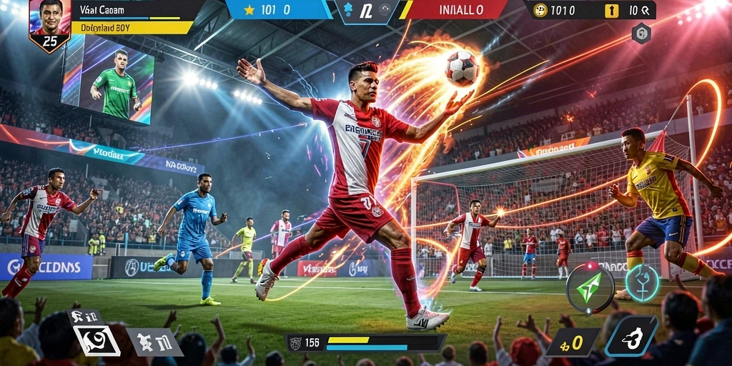 Screenshot menampilkan karakter utama game 555F dengan latar belakang yang indah.