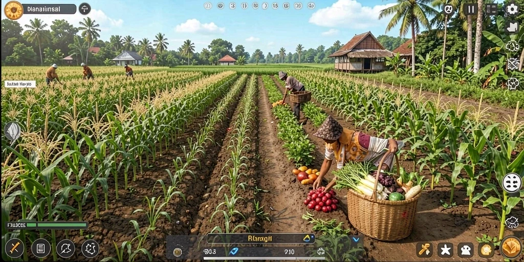 Tampilan awal permainan dengan karakter yang menarik.